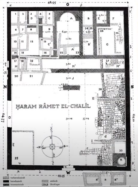 Plán Maderových vykopávek v Mamre u Hebronu