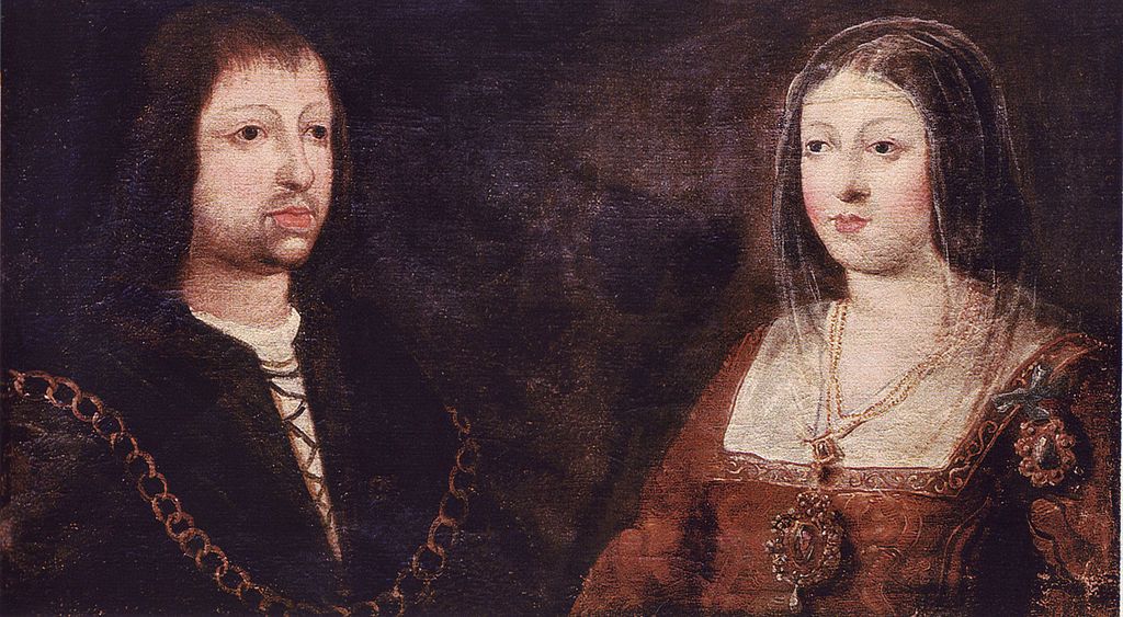 Anonymus Ferdinand Aragonský a Isabella Kastilská svatební portrét. Wikimedia Commons CC BY SA PD old