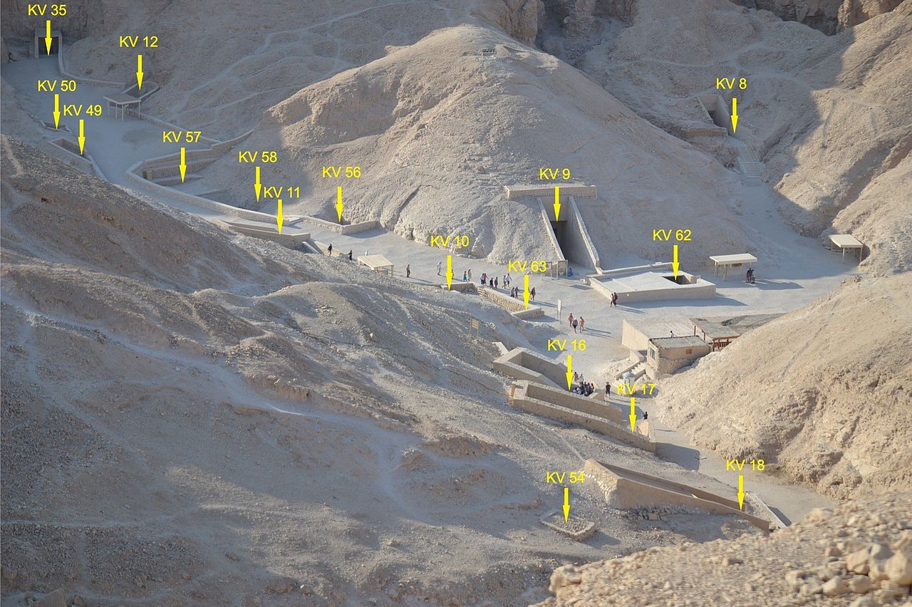 Hroby v Údolí králů v Egyptě. Wikimedia Commons Kingtut CC BY SA PD 3.0
