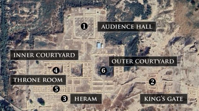 Pudorys Dareiova a Xerxova paláce v Susách