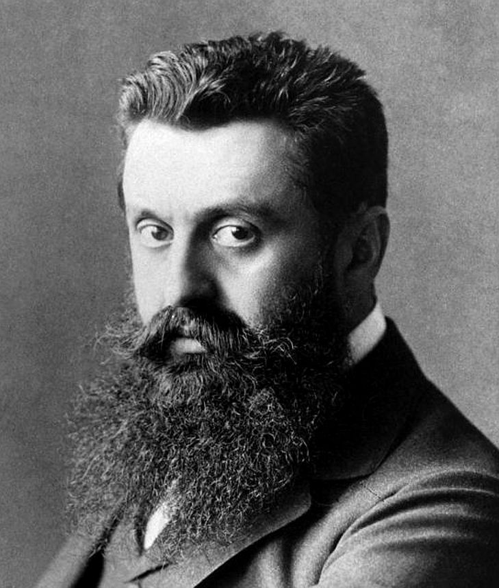 Theodor Herzl fotoportrét od neznámého autora. Wikimedia Commons CC BY SA PD old