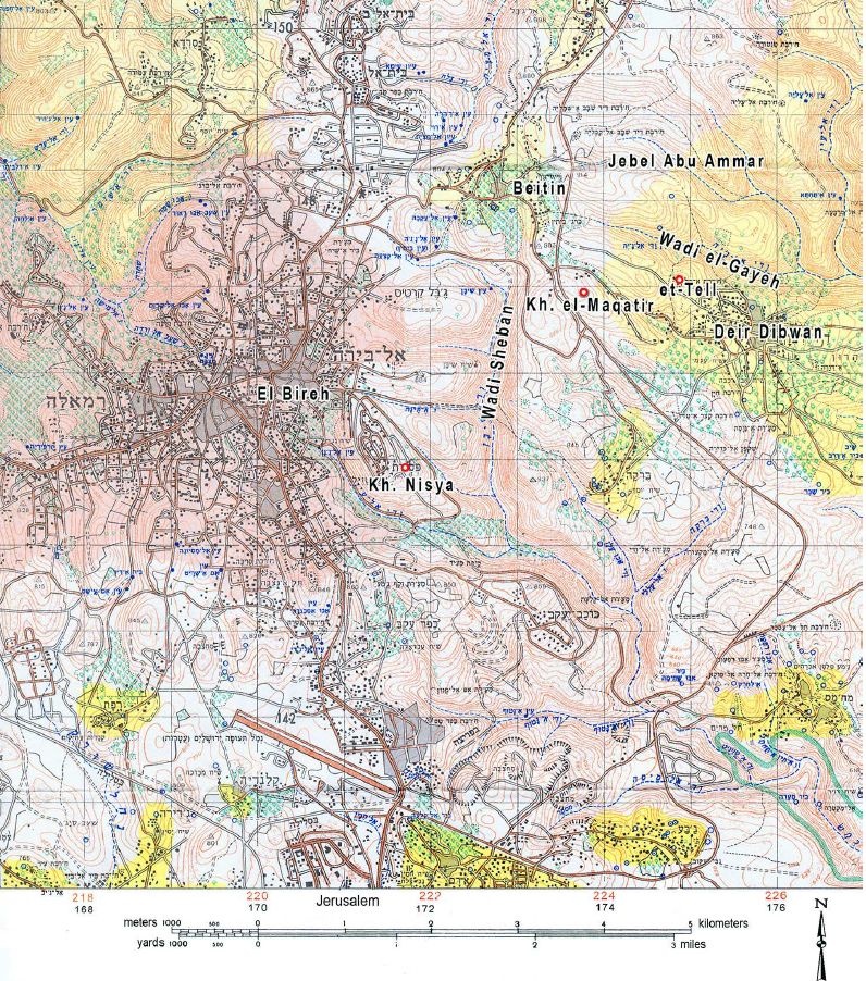 Mapa regionu kolem el Maqatir. Z práce B.Wood 2016